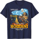 Vintage Magic Houdini Poster Stage Magician Gift T-Shirt - T-Shirt | Navy