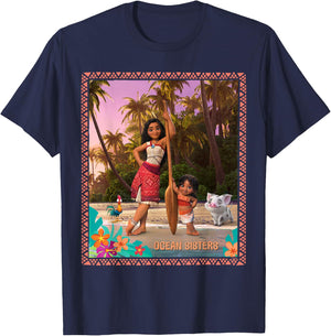 Disney Moana 2 Moana and Simea Pua Heihei Ocean Sisters , Black, S T-Shirt - T-Shirt | Navy