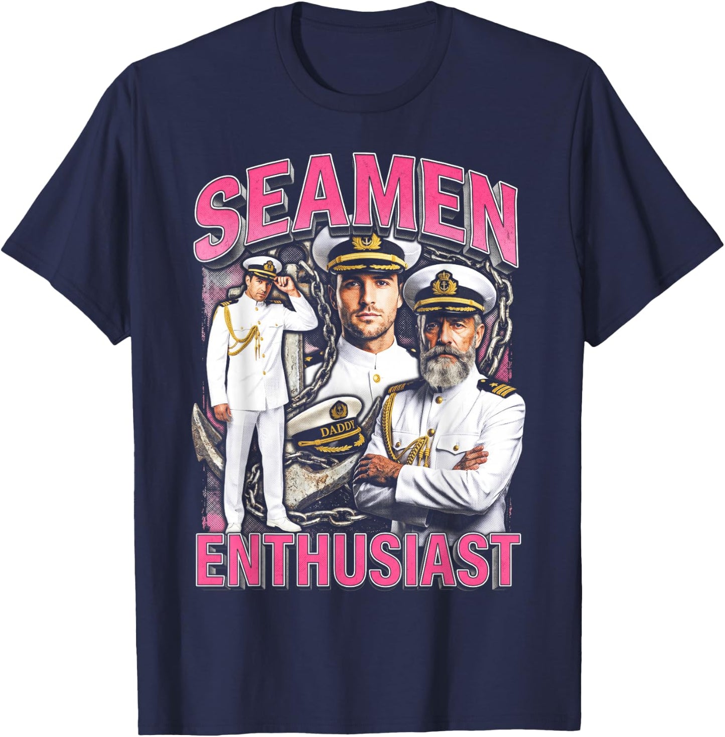 Seaman Cringe Embarrassing Funny Meme Adult Humor Unwearable T-Shirt - T-Shirt | Navy