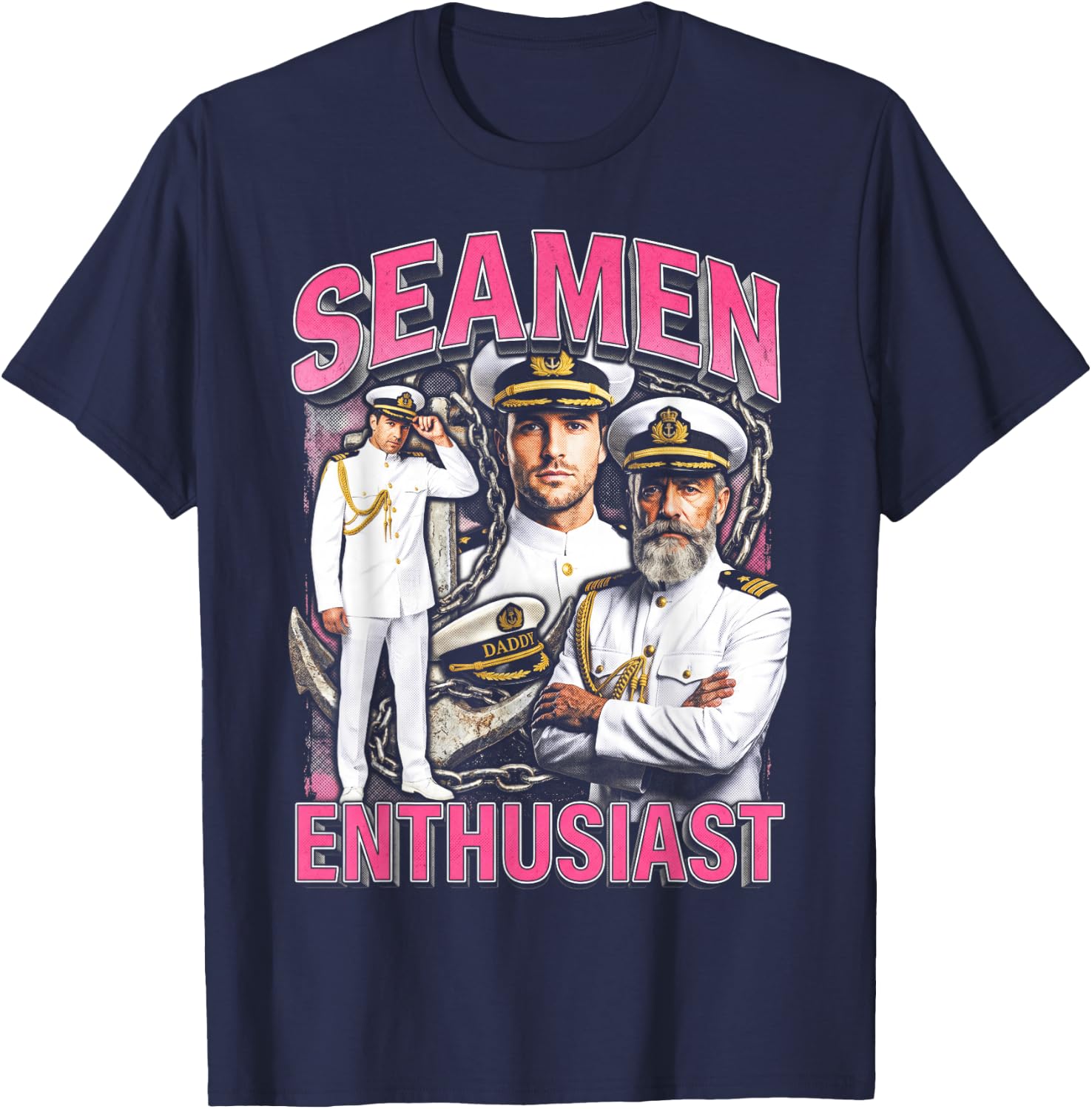 Seaman Cringe Embarrassing Funny Meme Adult Humor Unwearable T-Shirt - T-Shirt | Navy