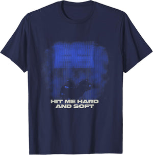 Official Billie Eilish Hit Me Hard and Soft Blue Photo T-Shirt - T-Shirt | Navy