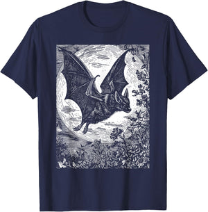 Medieval Bat | Gothic Pastel Goth Witch Dark Academia T-Shirt - T-Shirt | Navy