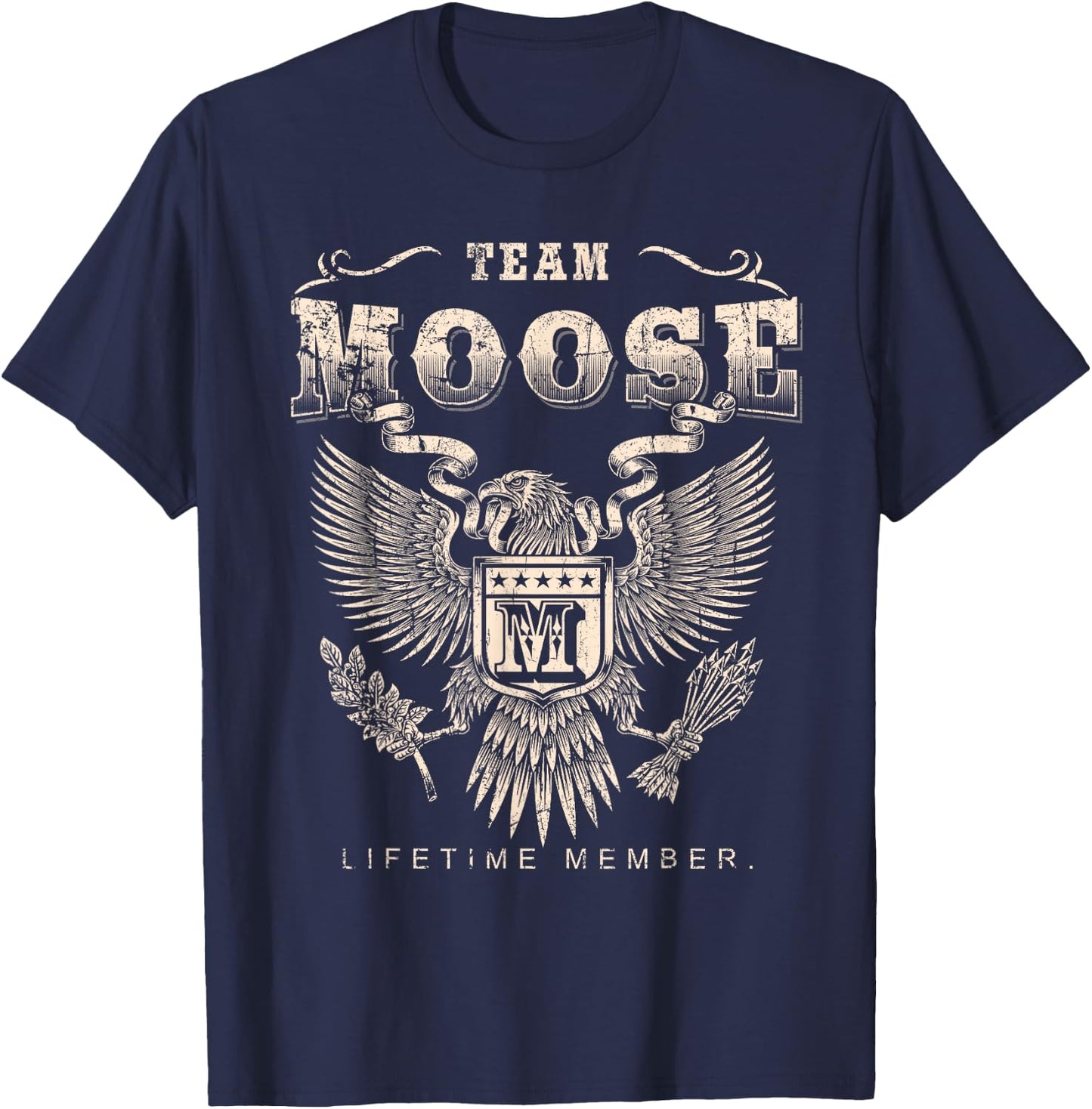 Team MOOSE Family Name Lifetime Member T-Shirt - T-Shirt | Navy