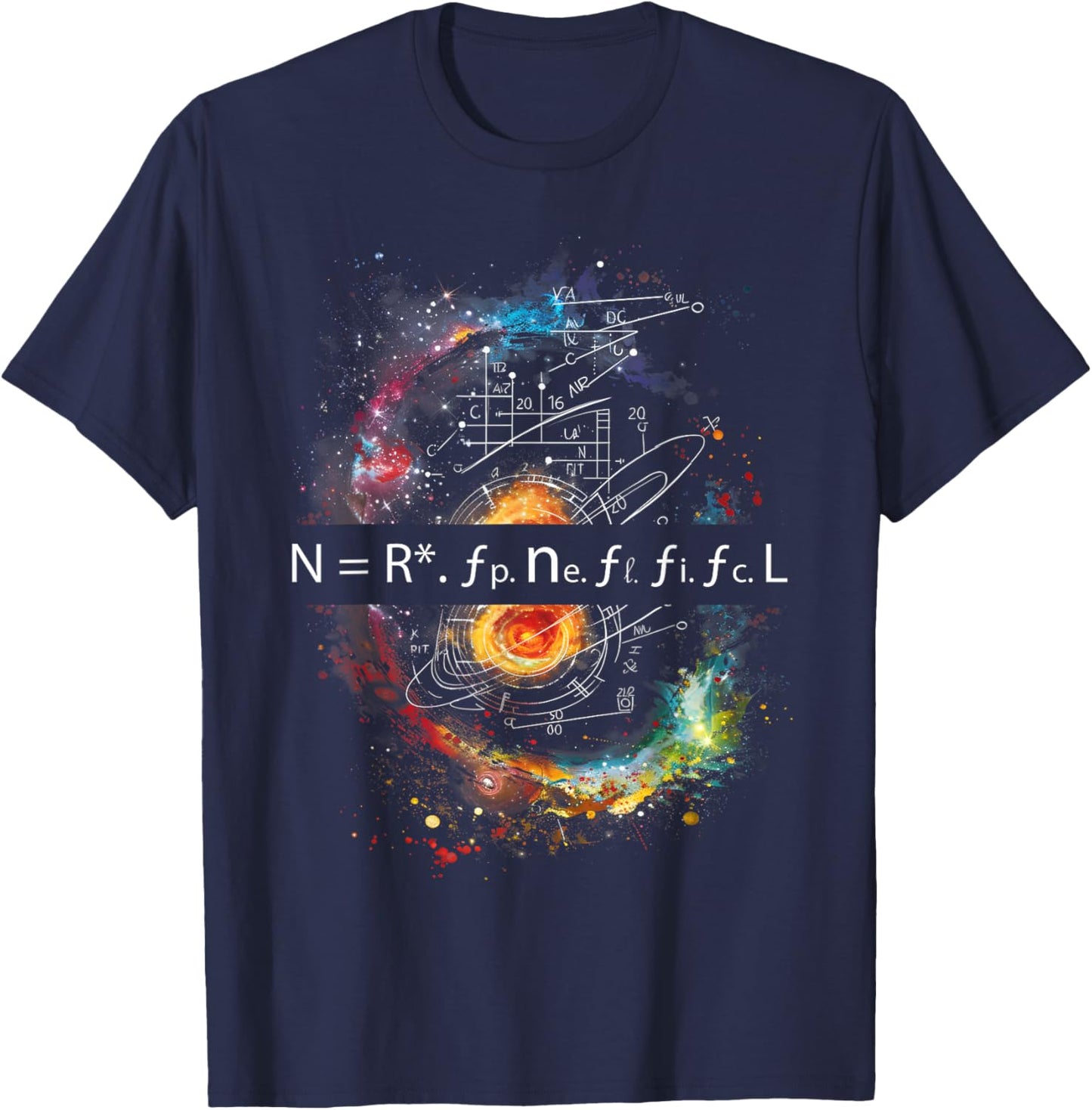 Drake Equation Estimation of Alien Civilizations T-Shirt - T-Shirt | Navy
