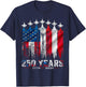 4th of July USA Flag 1776-2026 250 Years Anniversary T-Shirt - T-Shirt | Navy