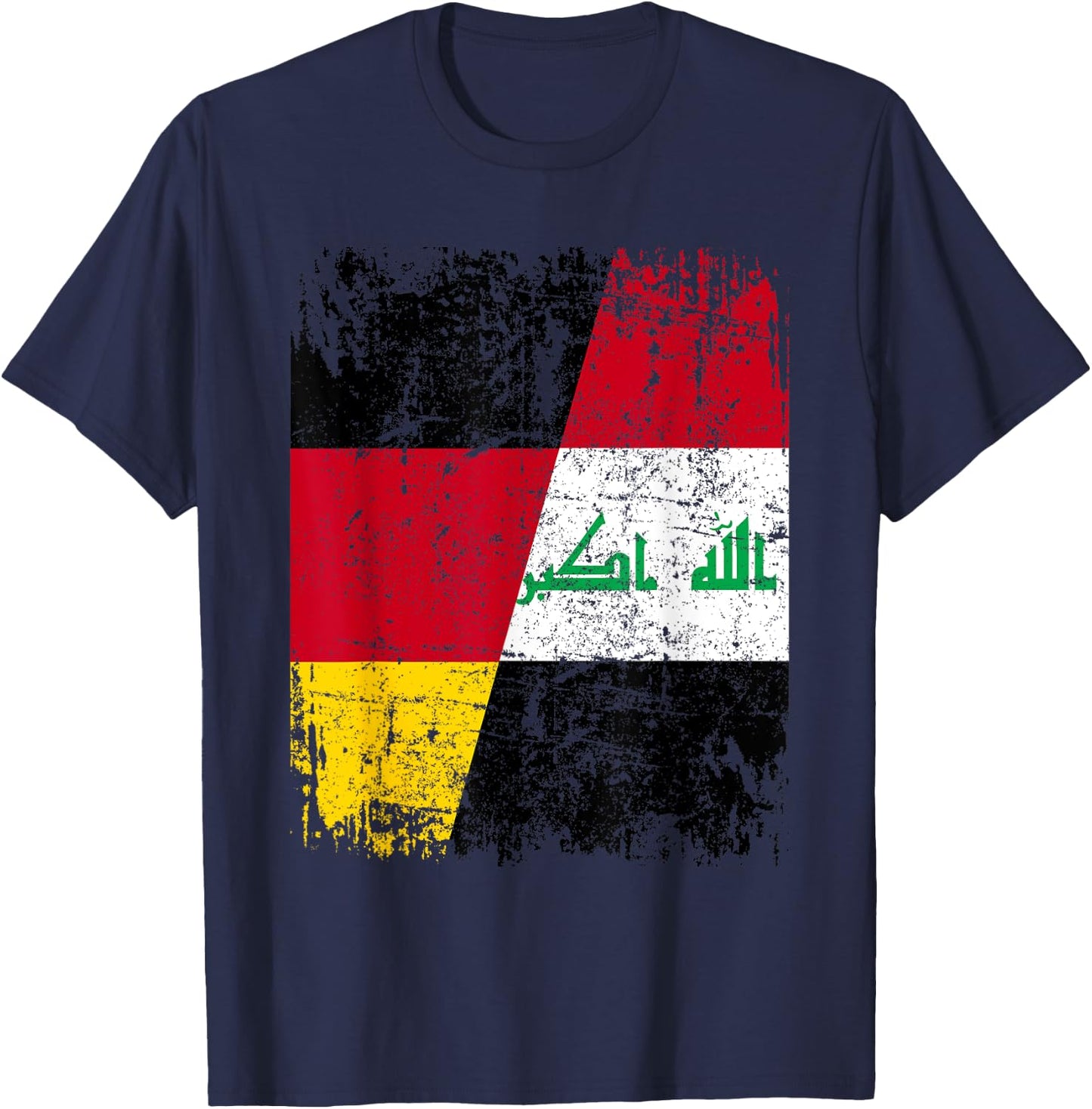 IRAK DEUTSCHLAND Flagge | Damen Herren Kinder | Irak T-Shirt - T-Shirt | Navy