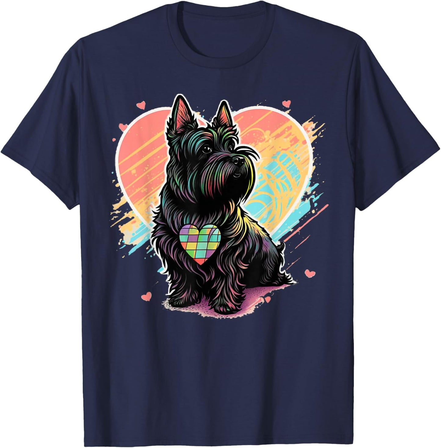 Scottie Dog Scottish Terrier Item Valentines Day Owner T-Shirt - T-Shirt | Navy