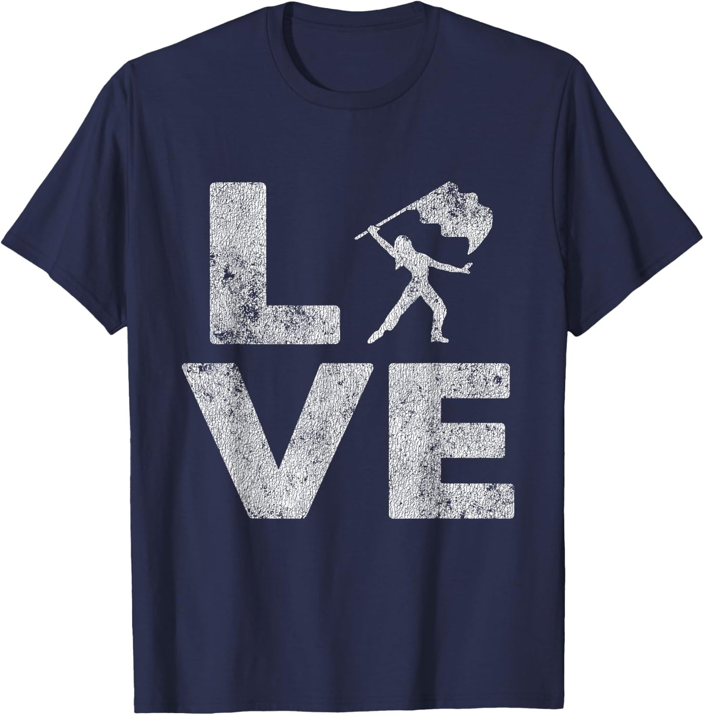 Love Color Guard Winter Guard Distressed T-Shirt - T-Shirt | Navy