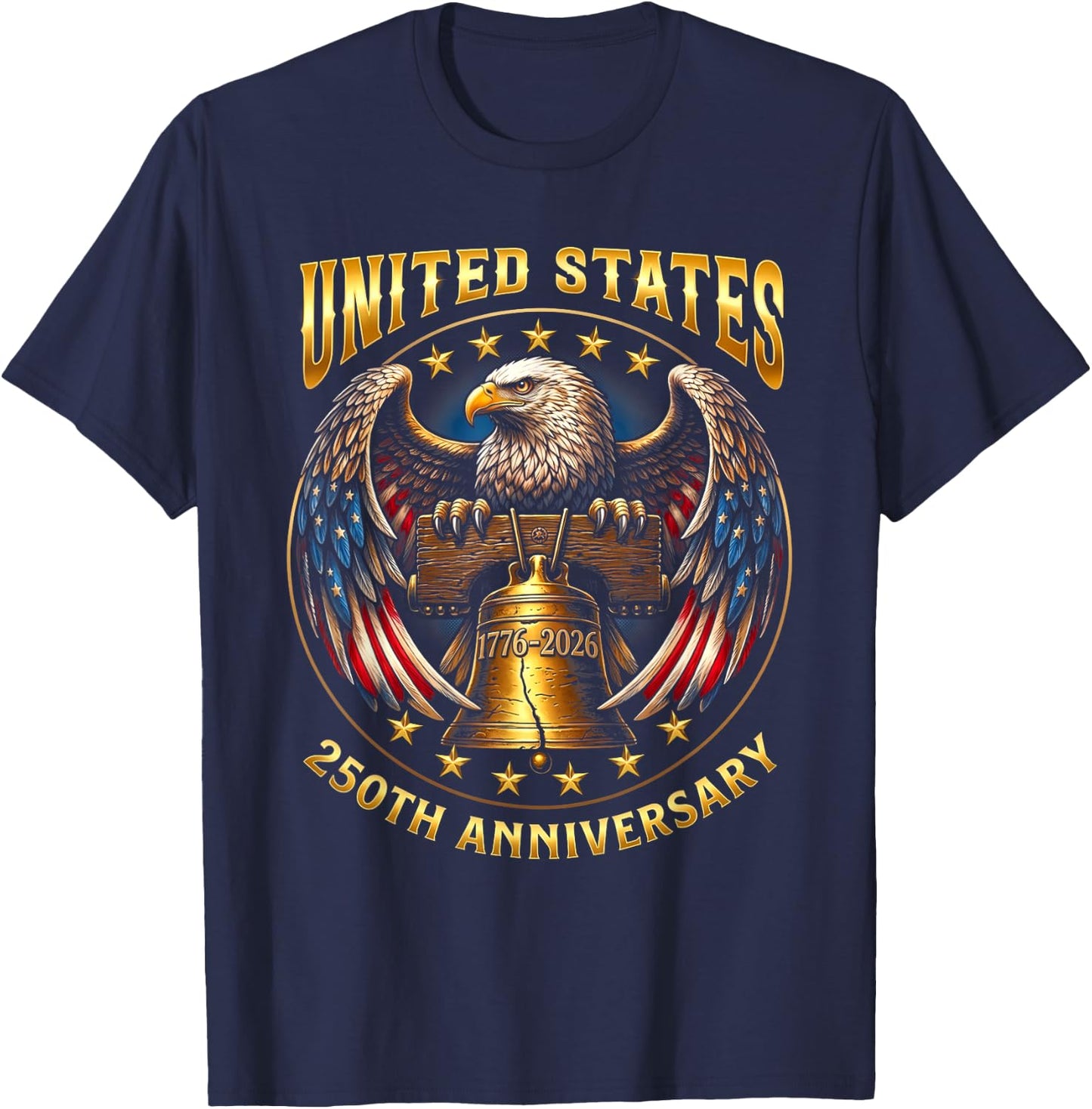 250th Anniversary Independence Day 1776 2026 Patriotic Eagle T-Shirt - T-Shirt | Navy
