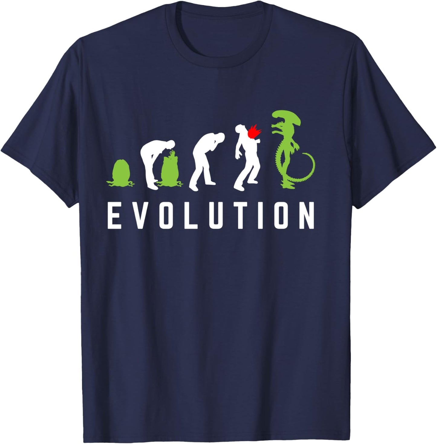 L'évolution de l'homme extraterrestre Manche Longue T-Shirt - T-Shirt | Navy