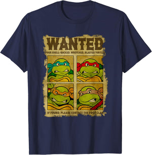 Teenage Mutant Ninja Turtles Wanted Poster T-Shirt - T-Shirt | Navy
