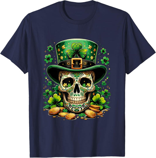 Goblin Skull St Patricks Day Shenanigans Saint Patrick , black, S T-Shirt - T-Shirt | Navy
