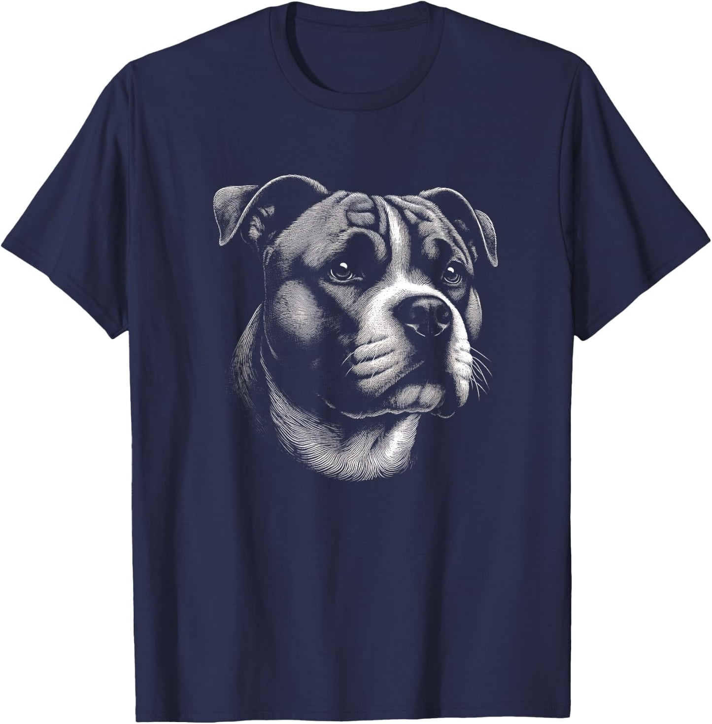 American Staffordshire Terrier Dog Art And Men T-Shirt - T-Shirt | Navy