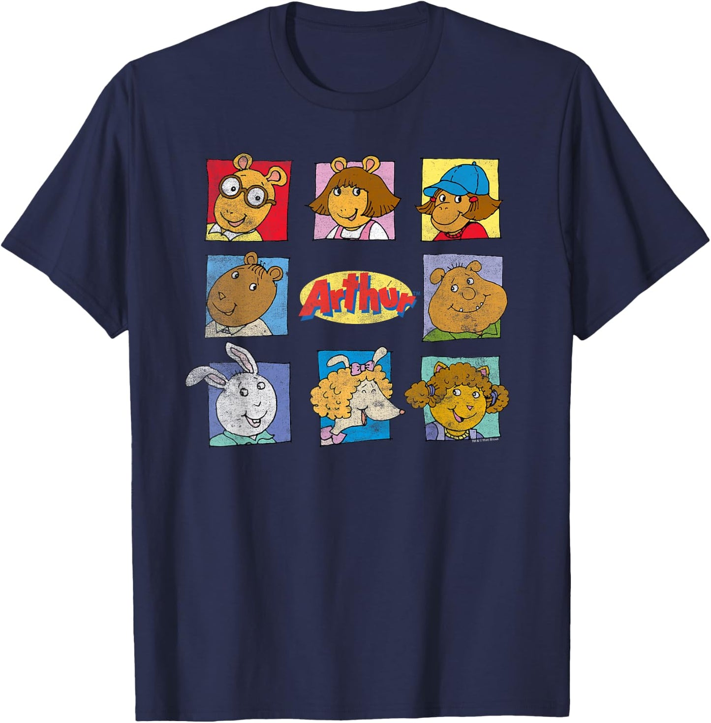 Arthur Arthur & Friends Grid With Logo T-Shirt - T-Shirt | Navy