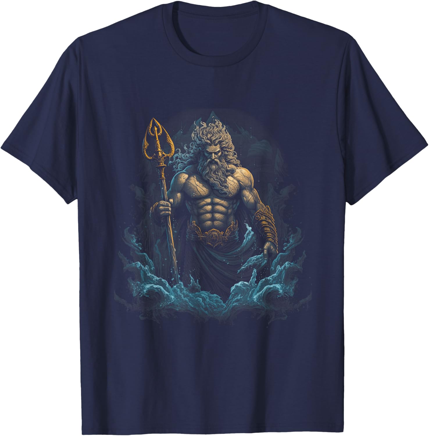 Greek Poseidon Ancient Greece , black T-Shirt - T-Shirt | Navy