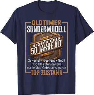 50 Geburtstag Chef Sondermodell Mann 50 Jahre Männer 50er T-Shirt - T-Shirt | Navy
