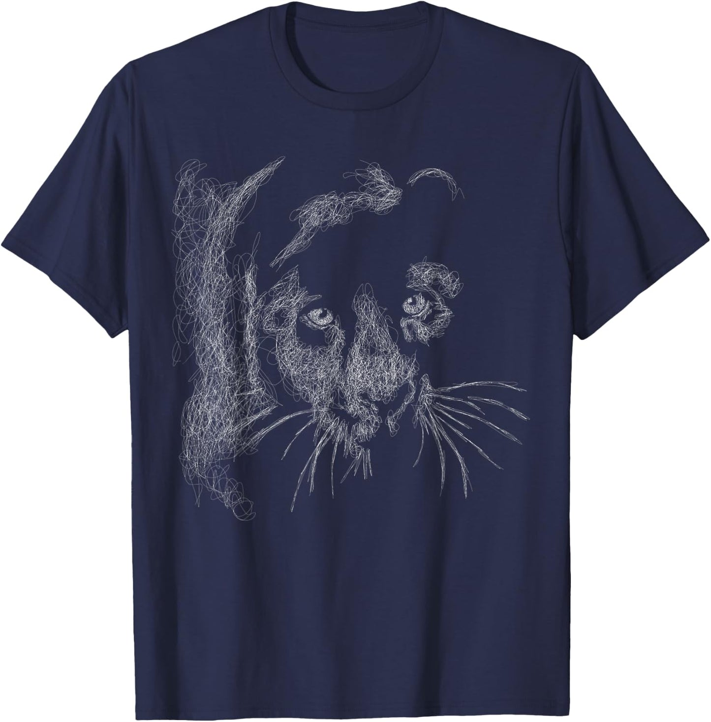black panther scribble for lovers Animal leopard & jaguar T-Shirt - T-Shirt | Navy