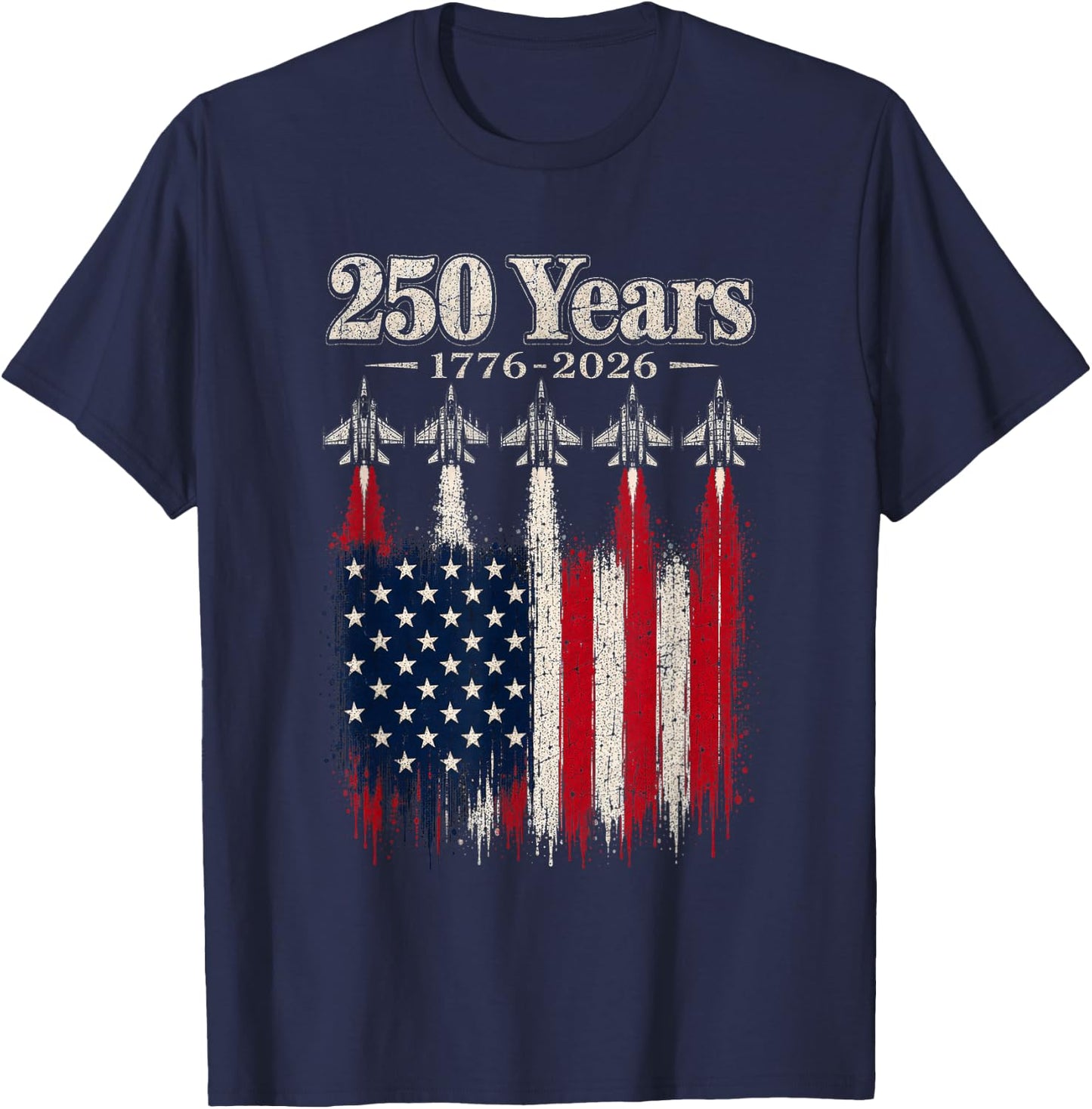 250 Anniversary USA Flag T-Shirt - T-Shirt | Navy