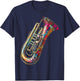 Basse Tuba Instrument de Musique Motif Art Basse Tuba T-Shirt - T-Shirt | Navy