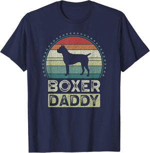 Boxer Daddy, Father's Day, Boxer Dog Dad T-Shirt - T-Shirt | Navy