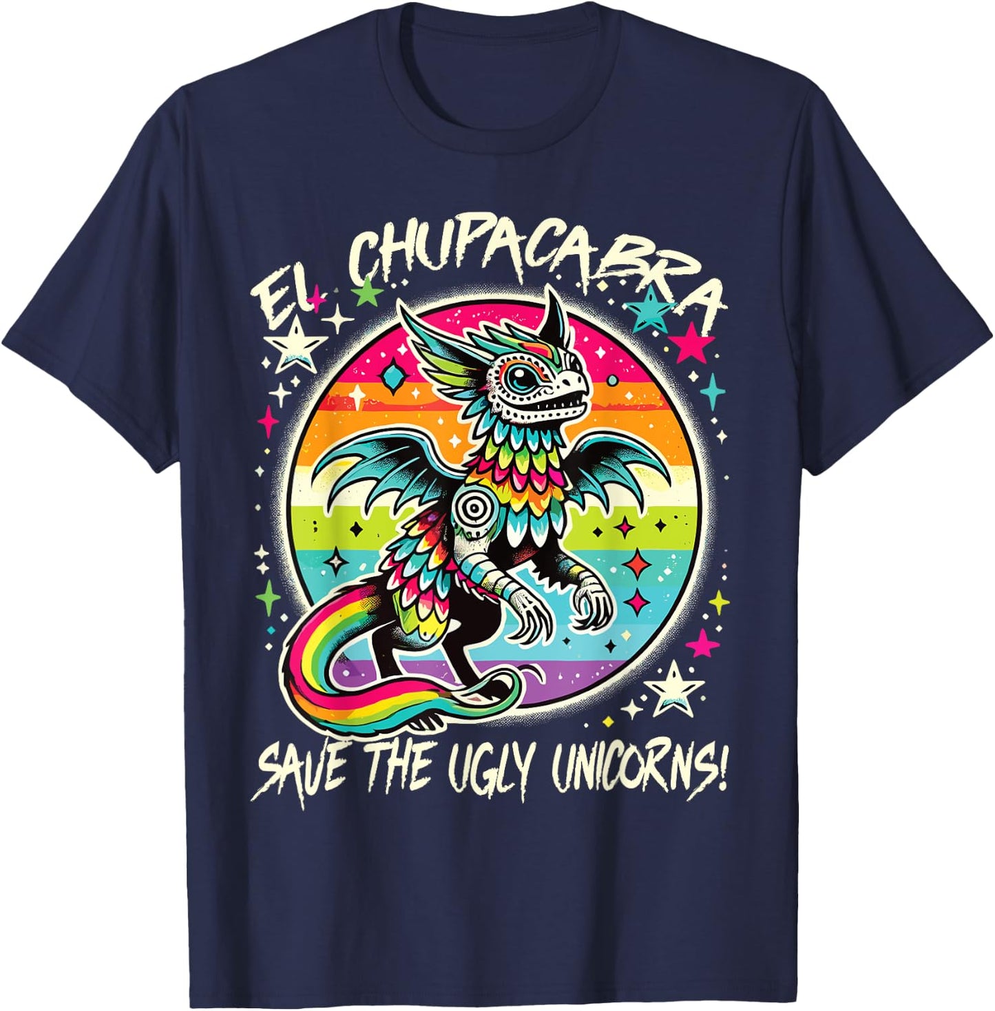 El Chupacabra Cryptid Kids T-Shirt - T-Shirt | Navy