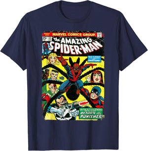 Marvel The Amazing Spider-Man Comic Book Cover T-Shirt - T-Shirt | Navy
