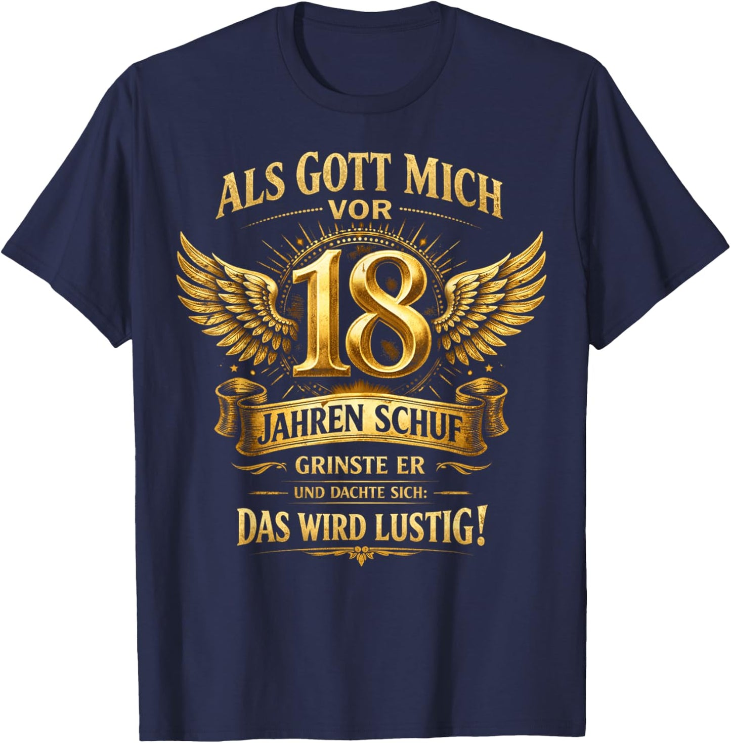 18. Geburtstag Junge Mädchen 18 Jahre 2008 Lustig Geschenk T-Shirt - T-Shirt | Navy