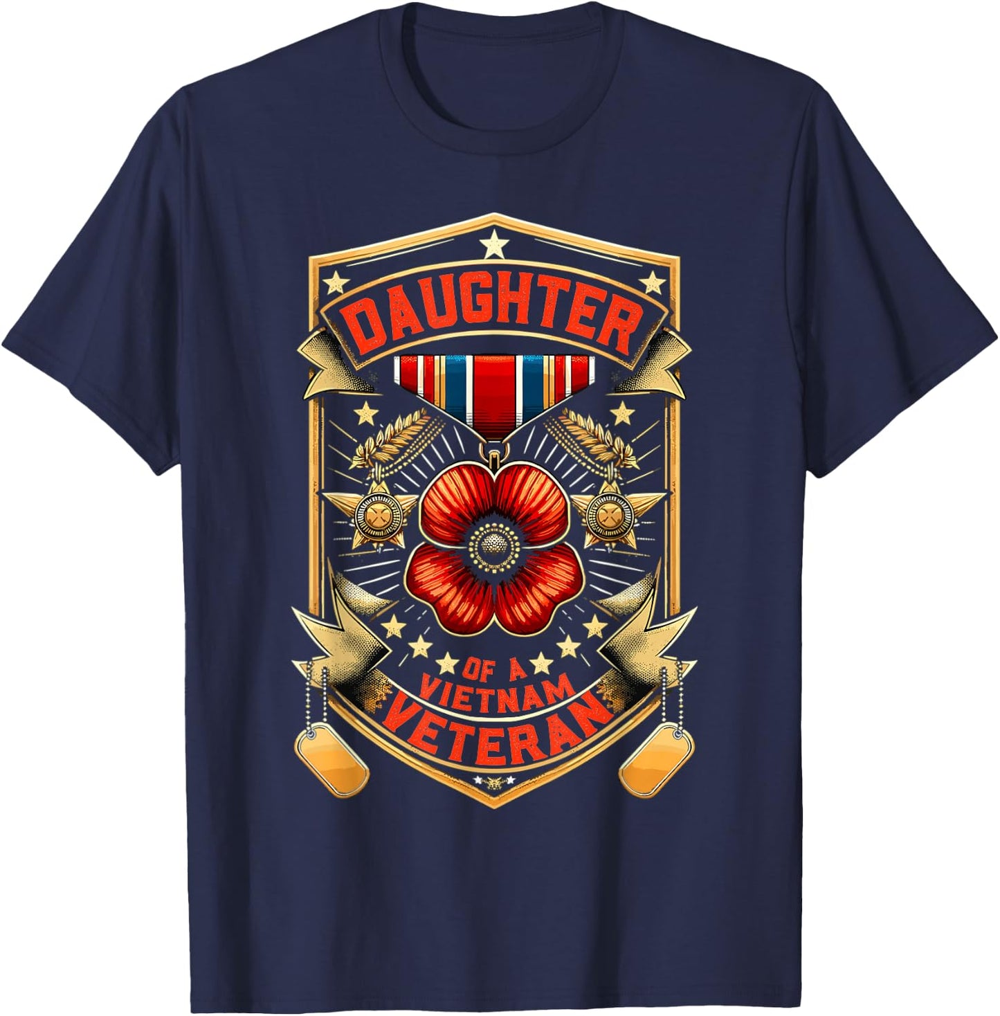 USA Proud Daughter Of A Vietnam Veteran T-Shirt - T-Shirt | Navy