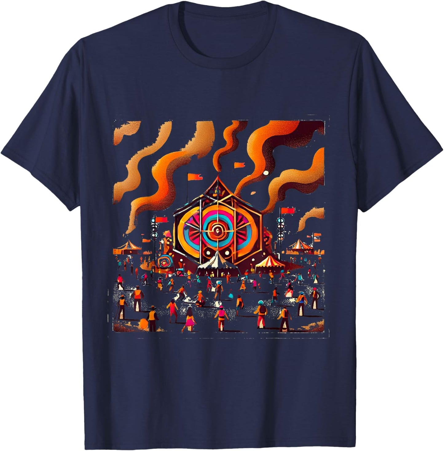 Burning Man , Black, S T-Shirt - T-Shirt | Navy