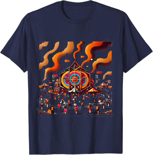 Burning Man , Black, S T-Shirt - T-Shirt | Navy