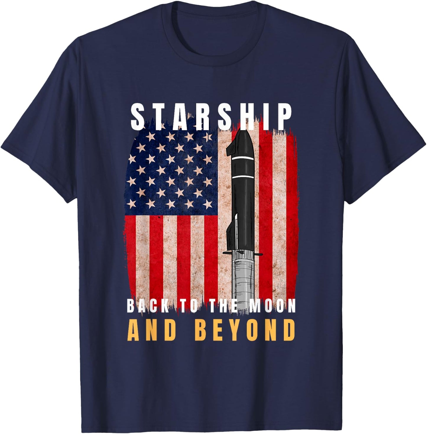 Starship Boca Chica Starbase | A Falcon 9 Starship T-Shirt - T-Shirt | Navy