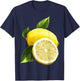 Lemon Lemon Pattern Illustration, Black, S T-Shirt - T-Shirt | Navy