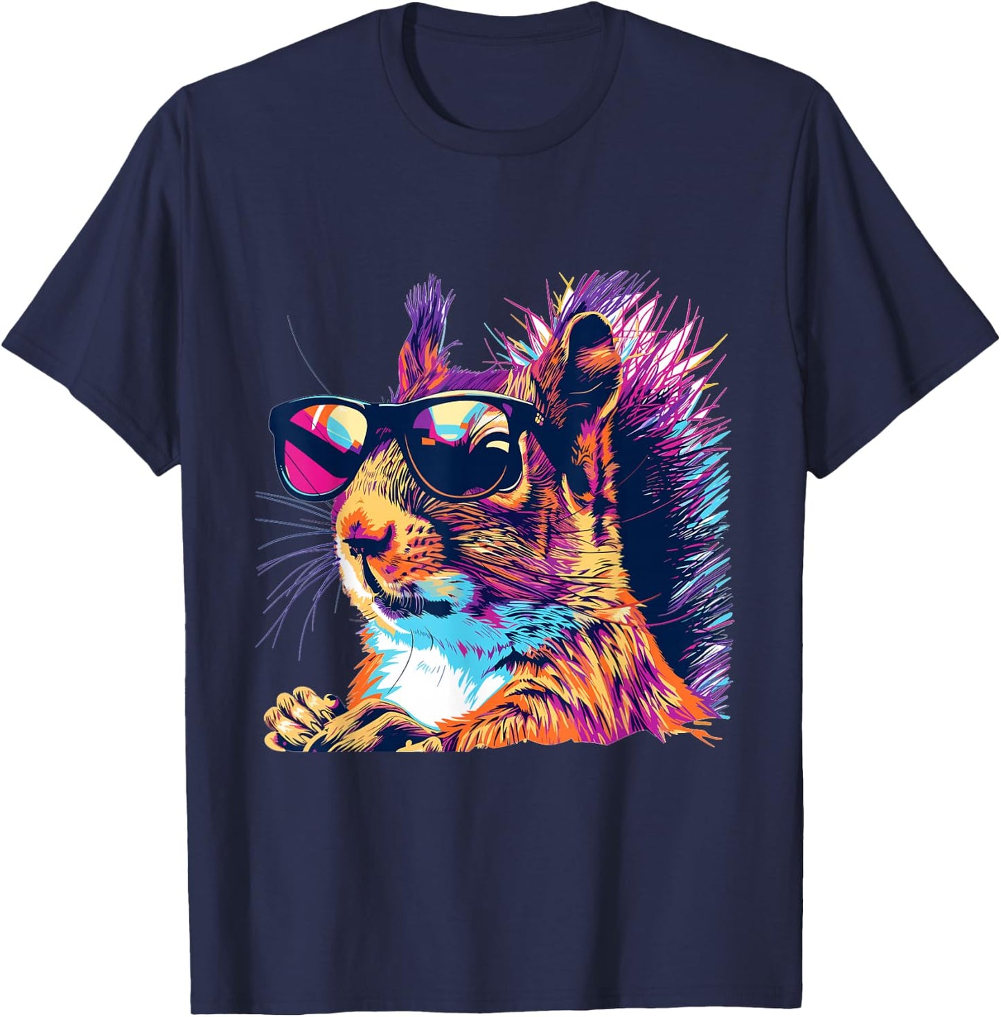 Squirrel Animal Lover Graphic T-Shirt - T-Shirt | Navy