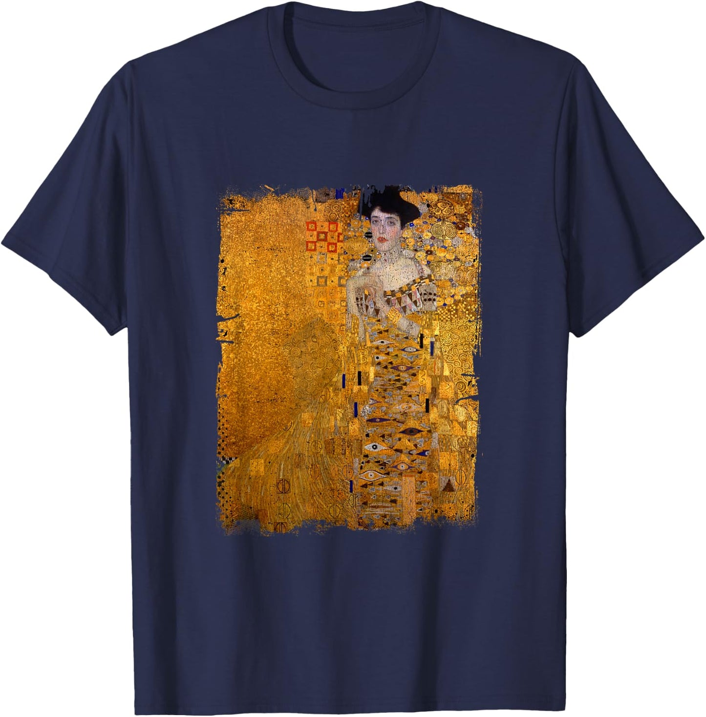 Lady in Gold by Gustav Klimt Famous Painting , black T-Shirt - T-Shirt | Navy