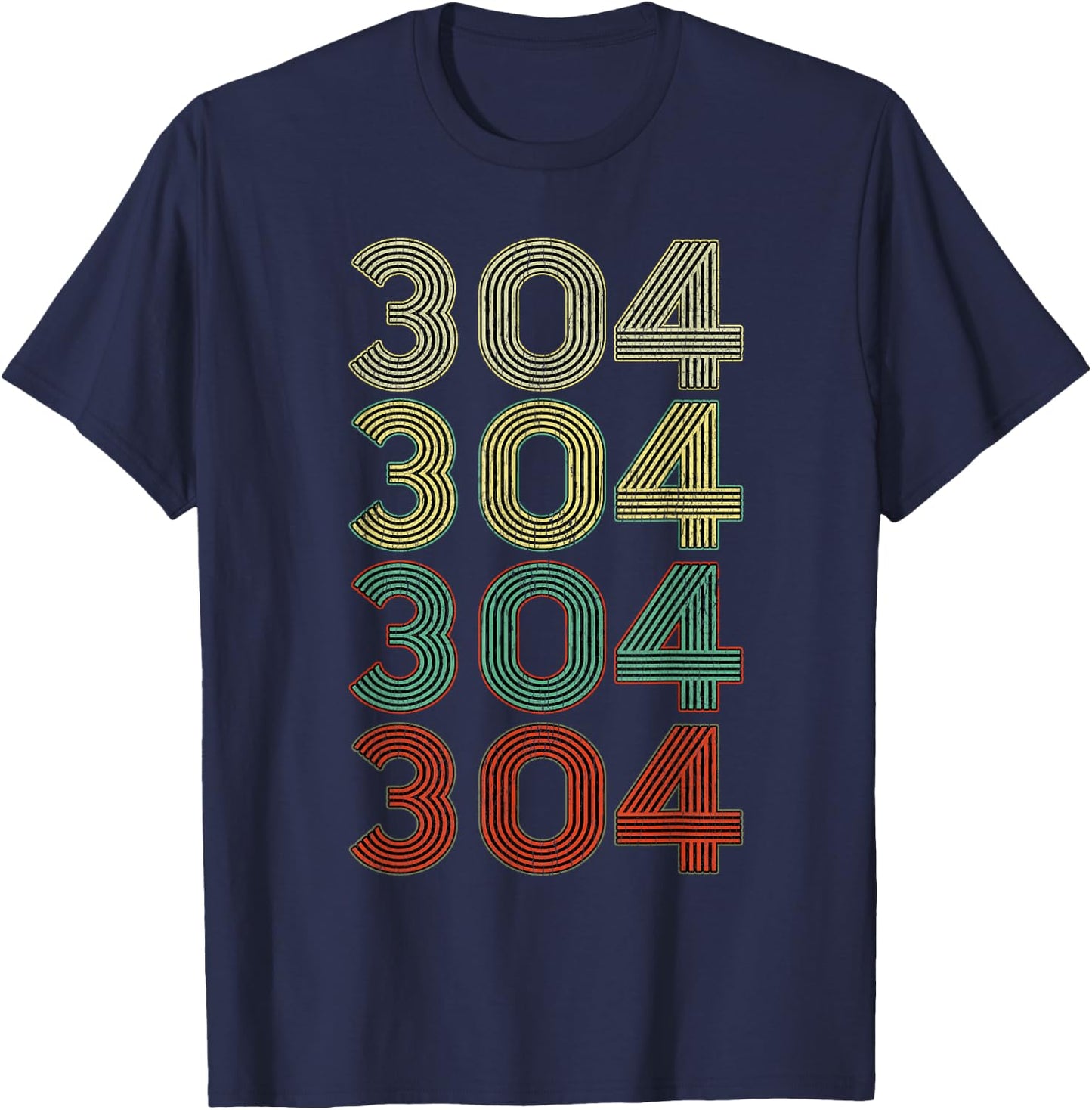 Vintage West Virgina shirt Retro 304 Area Code T-Shirt - T-Shirt | Navy