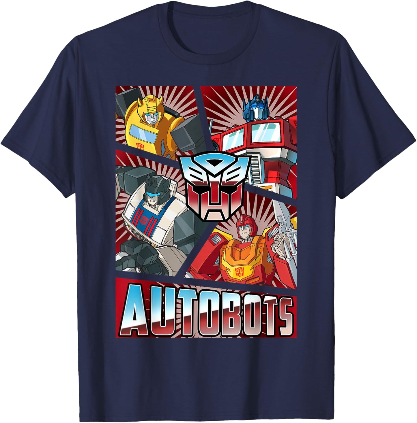 Transformers Autobots Cut Up Retro Vintage Panels T-Shirt - T-Shirt | Navy