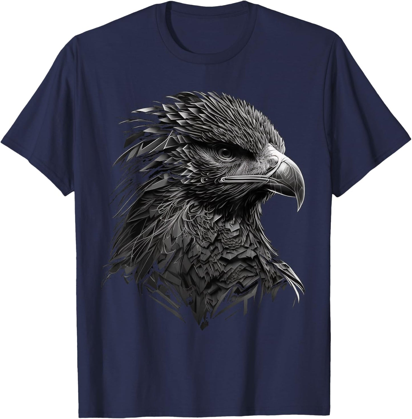 Eagle Bird Hawk Bird Motif Animal , black T-Shirt - T-Shirt | Navy