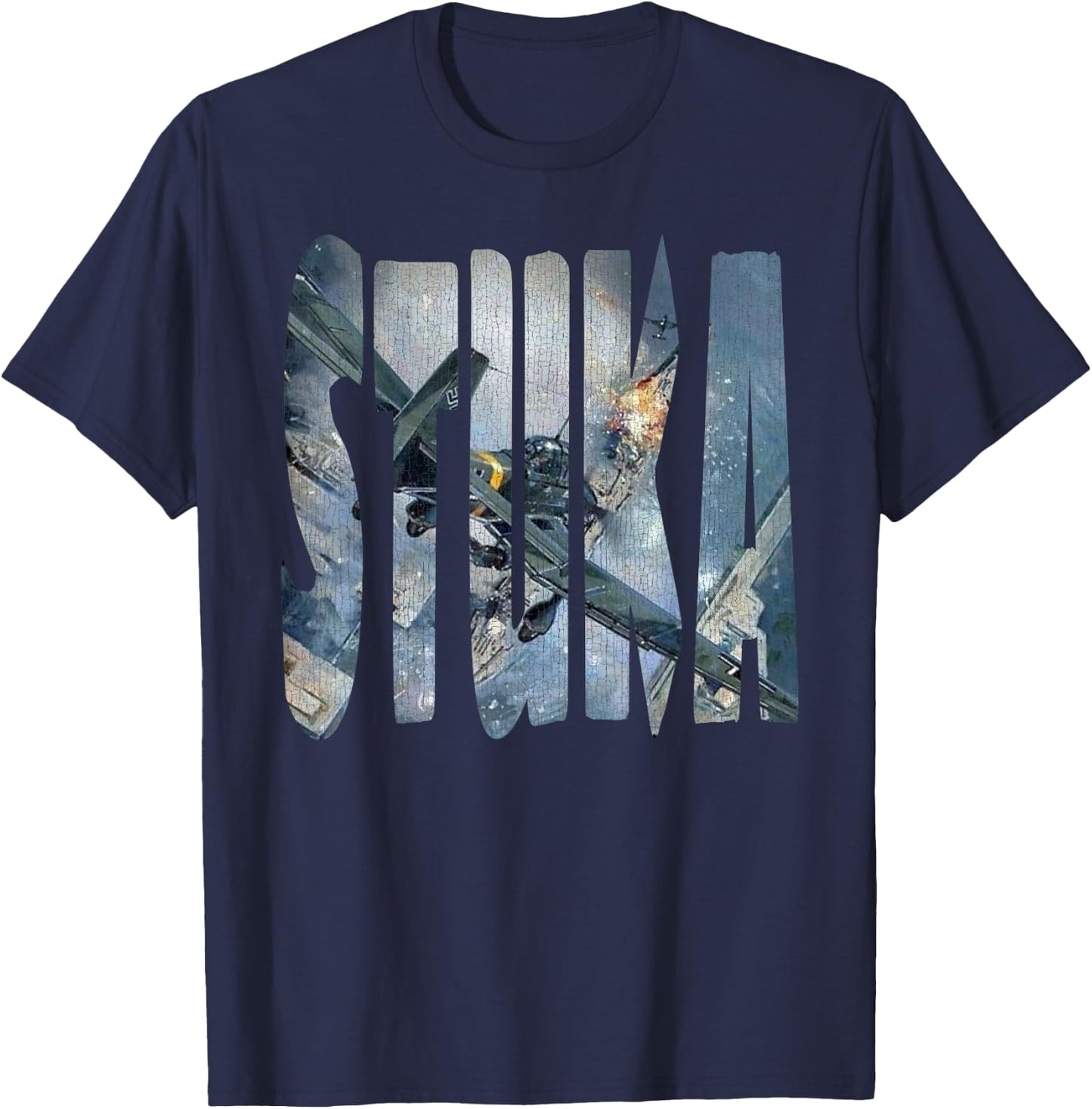 Stuka Junkers Ju 87 WW2 German Warbird Aviation Hobbyist T-Shirt - T-Shirt | Navy