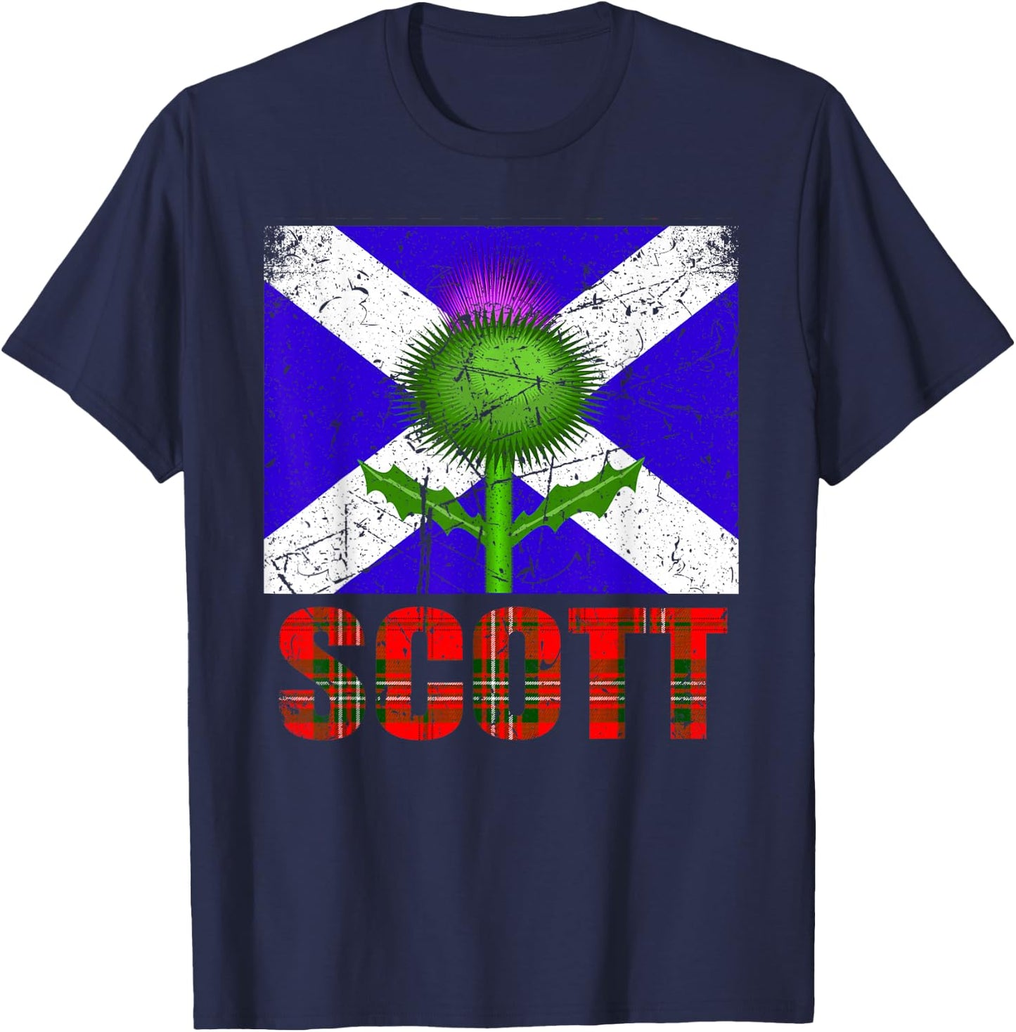 Clan Scott Tartan Scottish Last Name Scotland Pride , Black, S T-Shirt - T-Shirt | Navy
