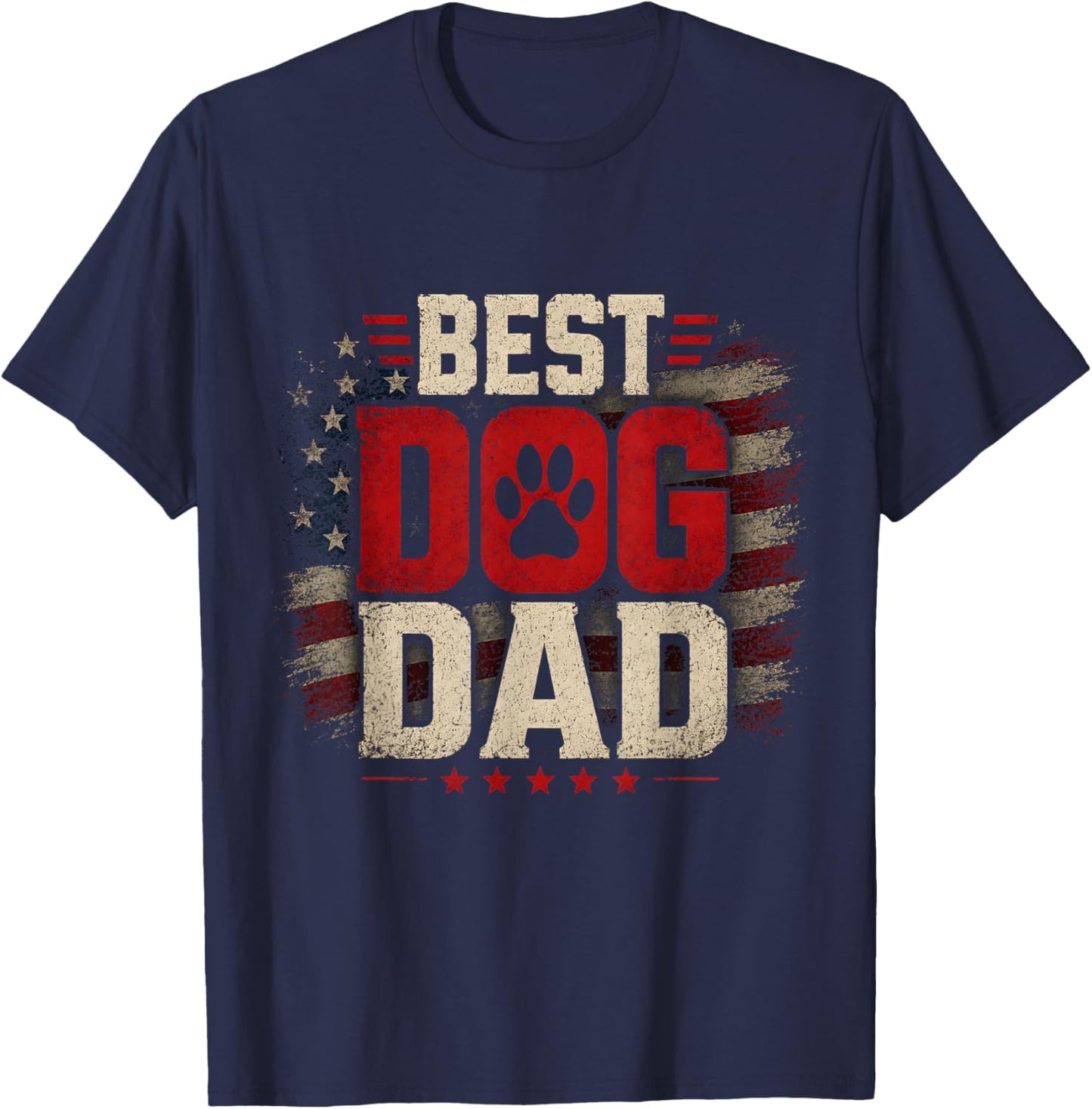 Funny Dad Fathers Day Dog Dad T-Shirt - T-Shirt | Navy