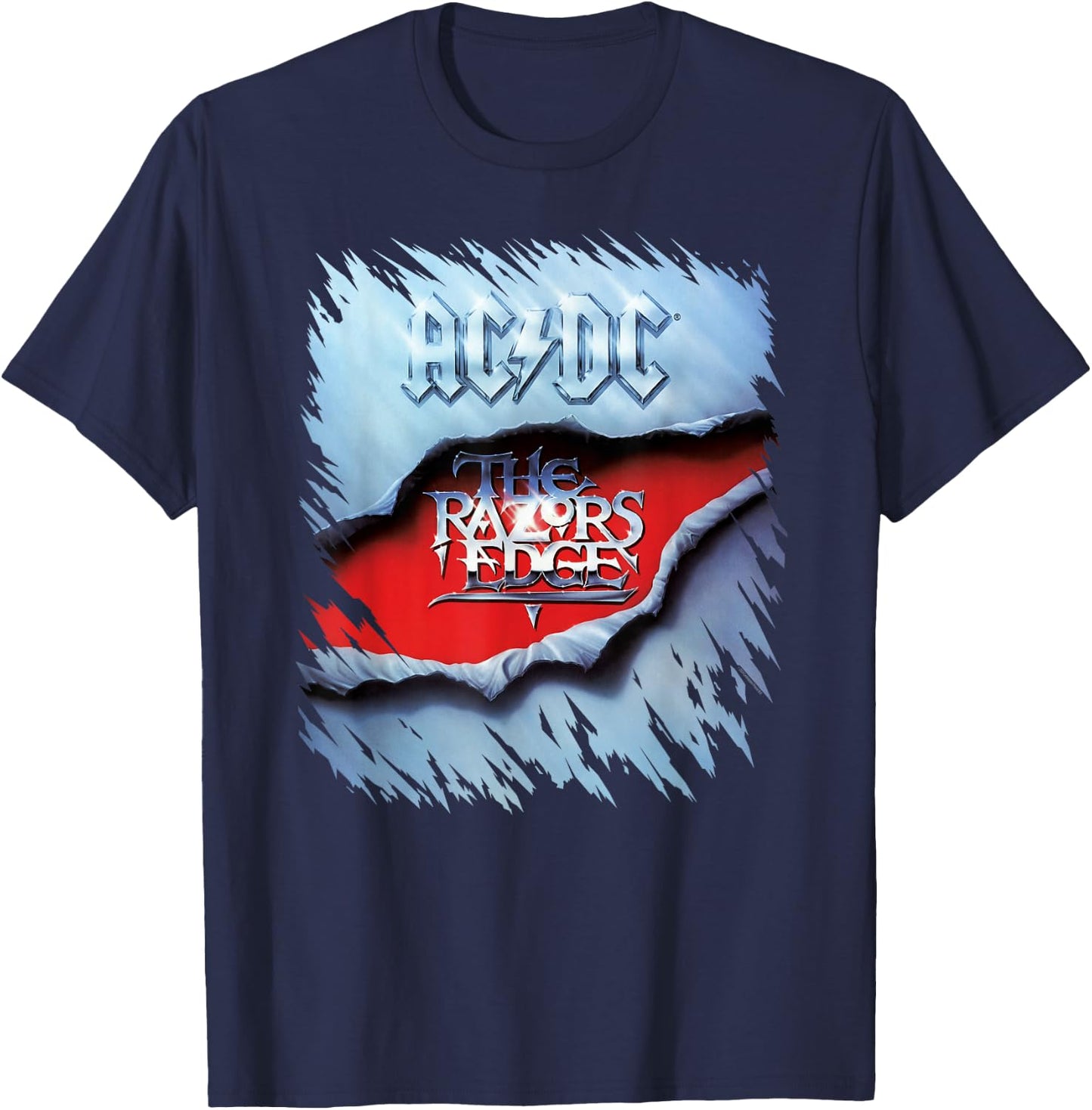 AC/DC The Razor's Edge Album Cover , black T-Shirt - T-Shirt | Navy