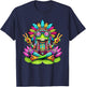 Hippie frog, peace sign, 70s and 60s party, sunglasses , Black, S T-Shirt - T-Shirt | Navy