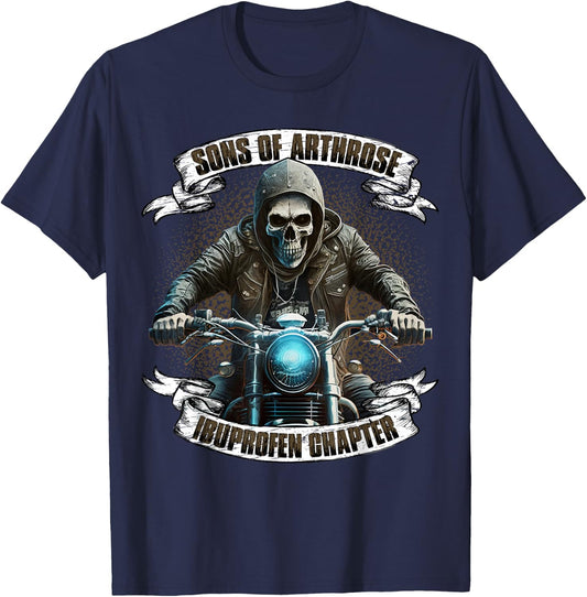 Sons of Arthrosis Ibuprofen Chapter Biker Motorcyclist , black T-Shirt - T-Shirt | Navy