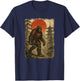 Samurai Bigfoot | Vintage Japanese Warrior & Art, Samurai , Black, S T-Shirt - T-Shirt | Navy