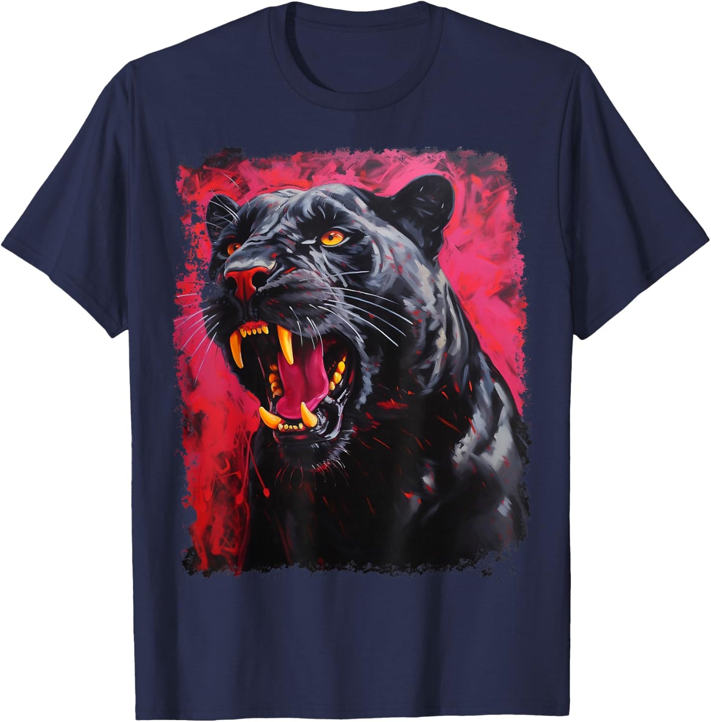 Red Panther Black T-Shirt - T-Shirt | Navy