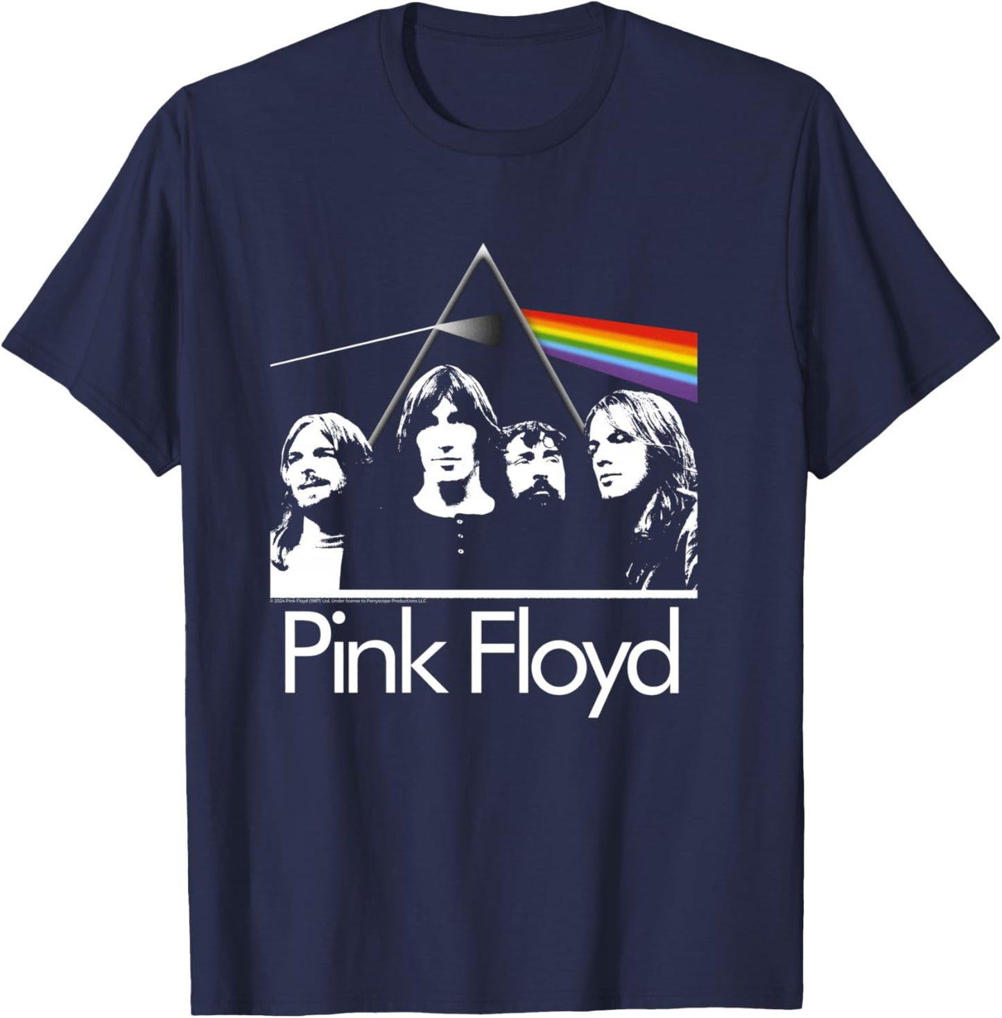 Pink Floyd Photo Prism Rock Band Music , Black, S T-Shirt - T-Shirt | Navy