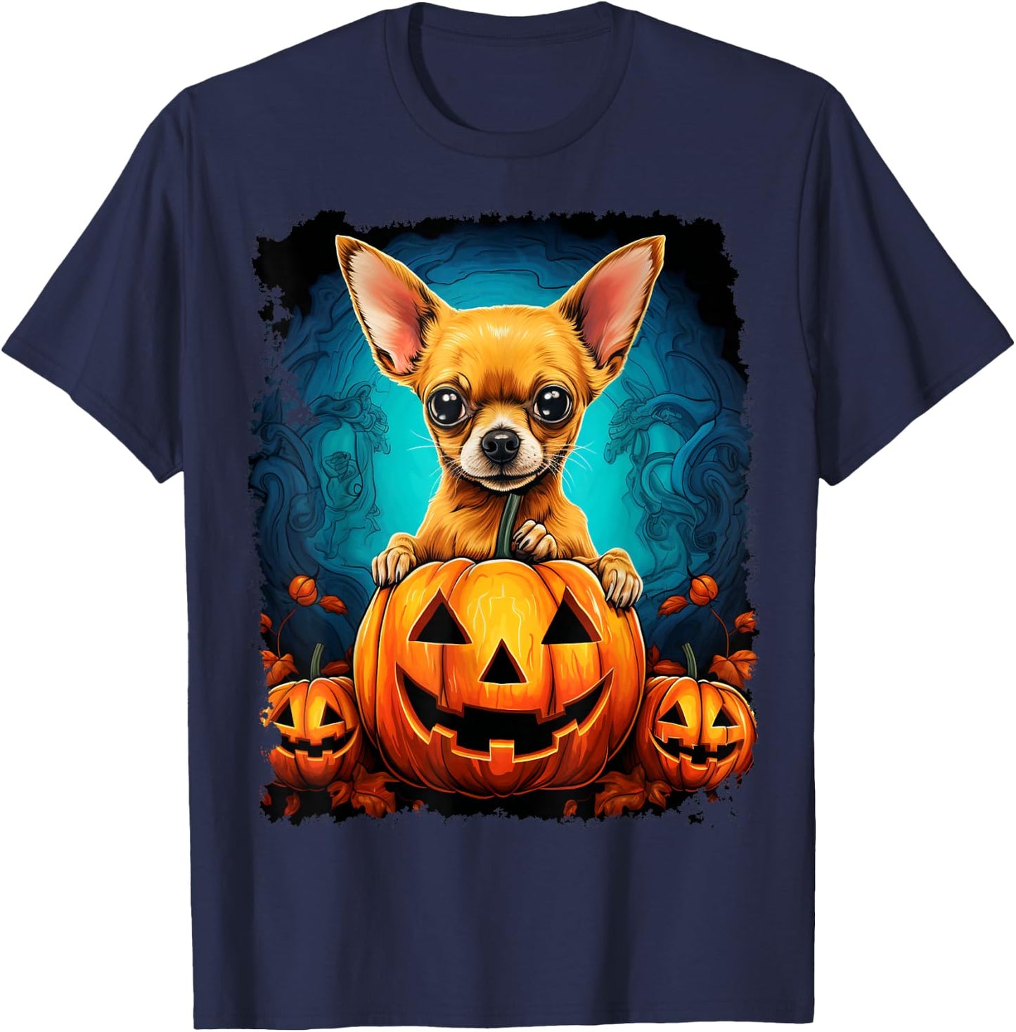 Pop Art Dog Chihuahua Halloween Women Kids T-Shirt - T-Shirt | Navy