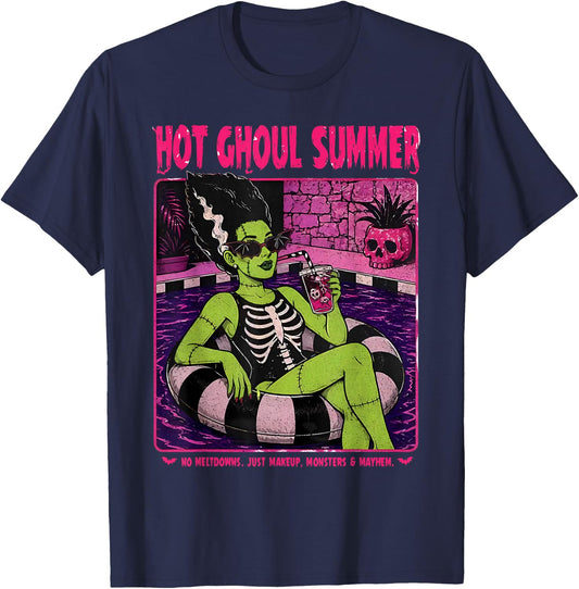 Retro Funny The Bride Frankenstein Monster Hot Ghoul Summer T-Shirt - T-Shirt | Navy