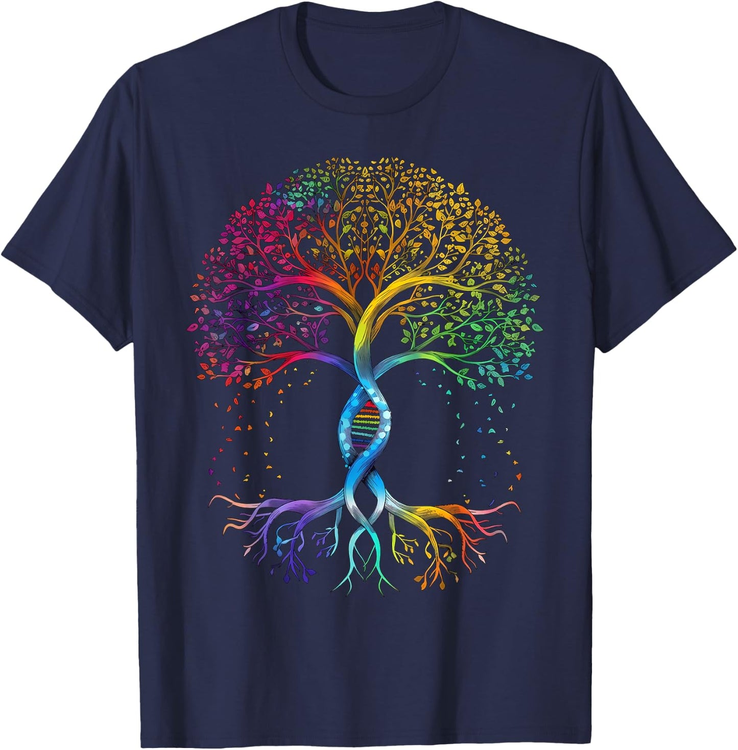 Rainbow Tree of Life LGBTQ Pride Flag Ally Lesbian Gay Trans T-Shirt - T-Shirt | Navy