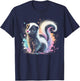 Skunk Artwork Animal Illustration Cute Colorful Skunk T-Shirt - T-Shirt | Navy